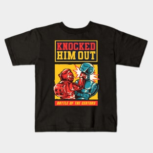 knocked him out robot pixel Kids T-Shirt